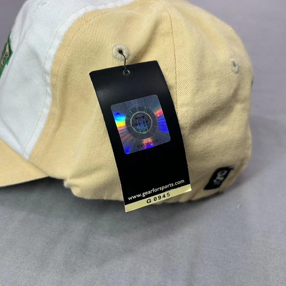 VINTAGE Baylor Bears Hat Cap‎ Strap Back Adjustable Gold White Womens 90s NEW